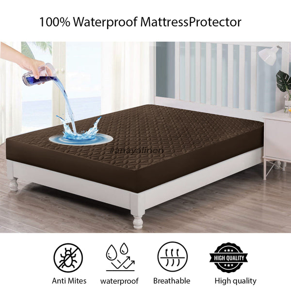 Ultra Sonic Quilted Mattress Protector - Dark Brown
