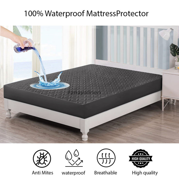Ultra Sonic Quilted Mattress Protector - Grey