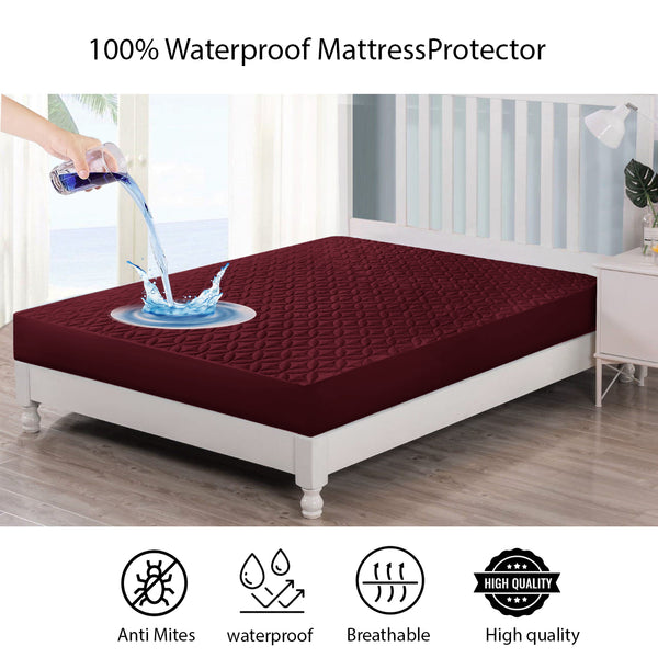 Ultra Sonic Quilted Mattress Protector - Burgundy