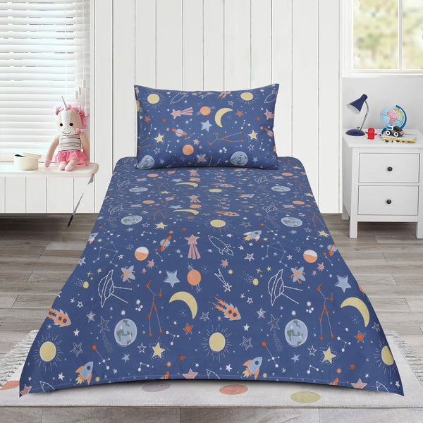 Space World Kids Bed Sheet